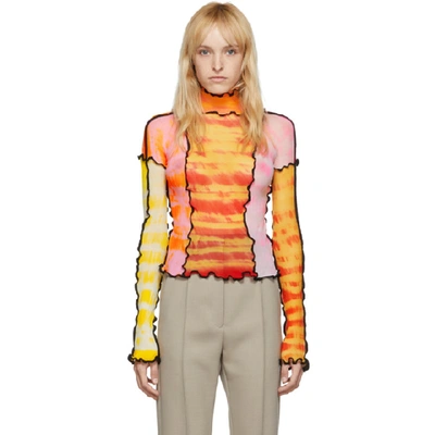 Asai Patchwork Tie Dye Stretch Top In Pa / Hotwork Spicy