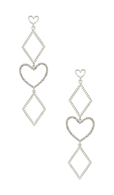 Luv Aj The Dotted Heart Statement Earrings In Silver