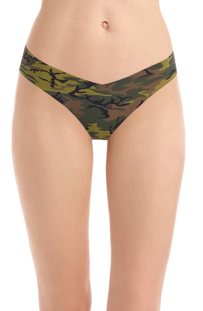 Commando Print Microfiber Thong In Camo