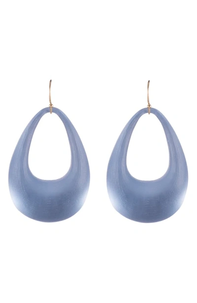 Alexis Bittar Small Tapered Hoop Earrings In Horizon Blue