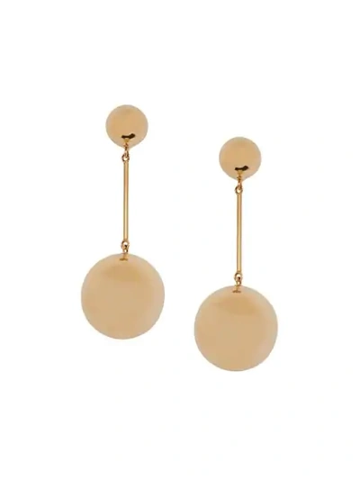 Jw Anderson Sphere Drop Earrings In Gold
