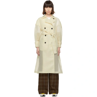 Enföld Enfold Beige Organdie Trench Coat In Beig Beige