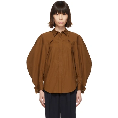 Enföld Enfold Brown Two-way Shirt In Brwn Brown