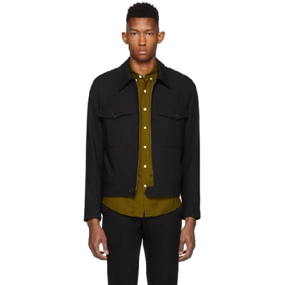 Ami Alexandre Mattiussi Patched Pockets Zipped Jacket In 001 Noir