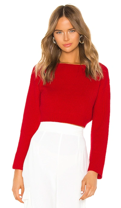 Superdown Geraldine Ribbed Sweater In Red