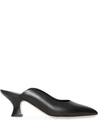 Burberry Leather Point-toe Mules In Black