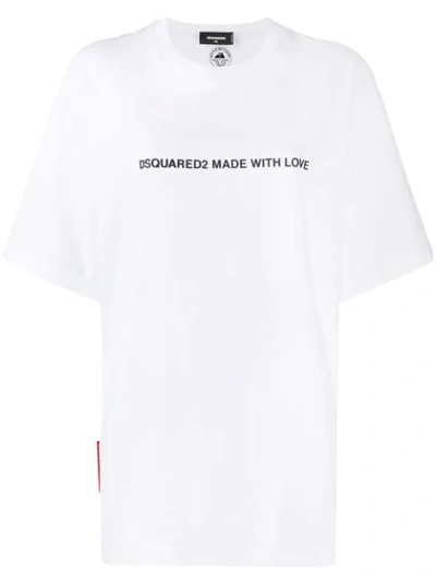 Dsquared2 White Made With Love Cotton T-shirt