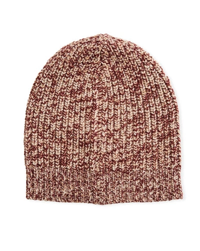 Brunello Cucinelli Men's Cashmere Knit Beanie Hat In Red