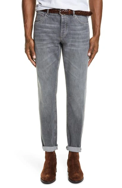 Brunello Cucinelli Men's Traditional-fit Selvedge Denim Jeans In Dark Wash Denim