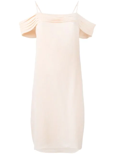 Alexander Wang T Pleated Cold Shoulder Dress In Pink | ModeSens