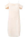 Alexander Wang T Pleated Cold Shoulder Dress In Pink