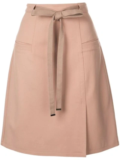 Tibi Bond Stretch Knit A-line Skirt In Neutrals