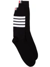 Thom Browne 4-bar Stripe Socks In Black