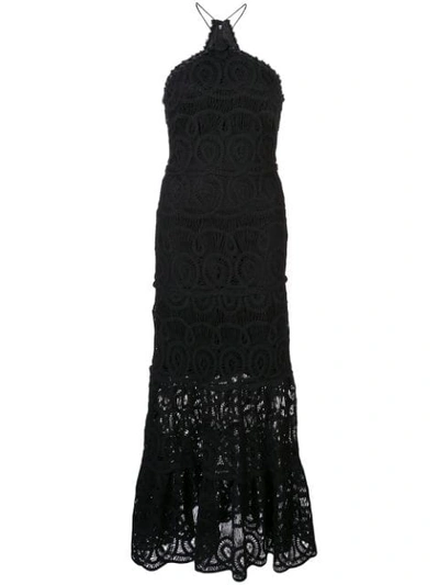 Alexis Yvonna Crochet Dress In Black