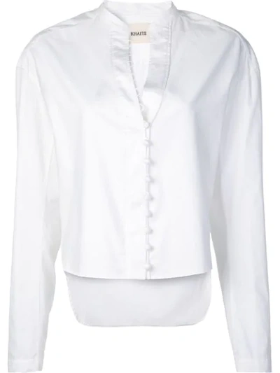 Khaite Front Button Fastening Blouse In White