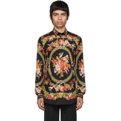 Dolce & Gabbana Dolce And Gabbana Black Flower Print Shirt In Hnhh3 Black