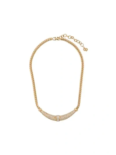 Pre-owned Dior 1980's Snake Chain Necklace In Gold