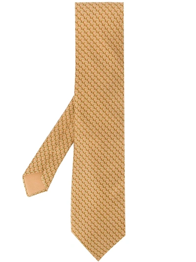 Pre-owned Hermes 2000s  Patterned Tie In Brown