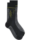 Prada Lightning Bolt Socks In F0c5z Nero/giallo