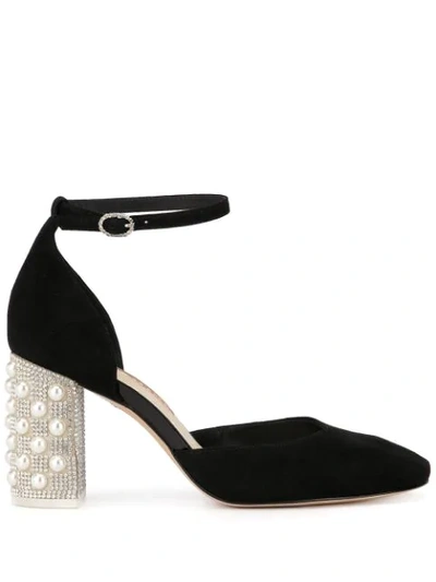 Sophia Webster Toni Embellished-heel Suede Pumps In Black