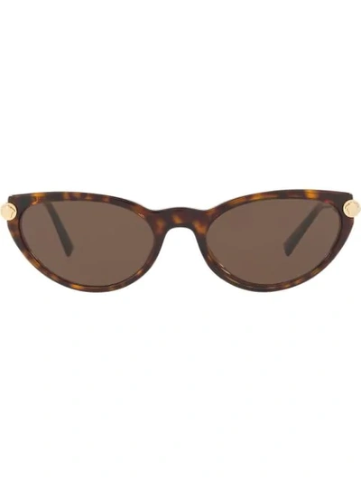 Versace V-rock Cat Eye Sunglasses In Brown