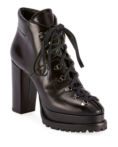 Alaïa Platform Lug-sole Booties In Black