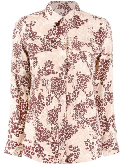 Equipment Slim Signature Leopard-print Button-down Shirt In Pink And Other