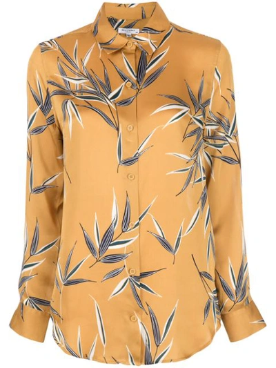 Equipment Essential Leaf-printed Button-front Shirt In Beige