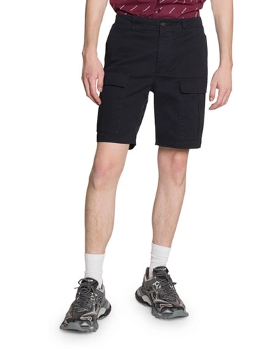 Balenciaga Men's Cotton-twill Cargo Shorts In Navy