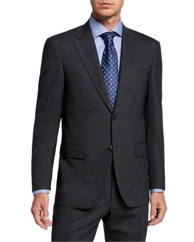 Canali Men's Solid Stretch-wool Two-piece Suit In Gray