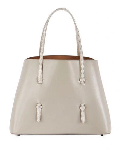 Alaïa Mina Medium Calf Top-handle Bag In Gray