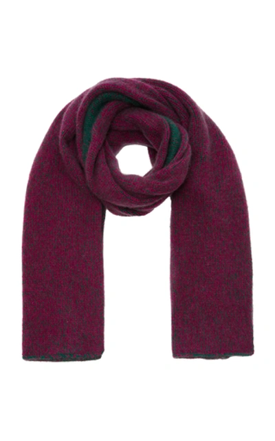 The Elder Statesman Two-tone Marled Cashmere Scarf In Green