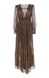 Loveshackfancy Cyrena Lurex Maxi Dress In Gold