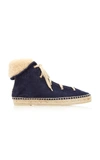 Altuzarra Shearling Trim Espadrille Boots In Blue