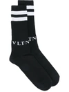 Valentino Vltn Logo Socks In Black
