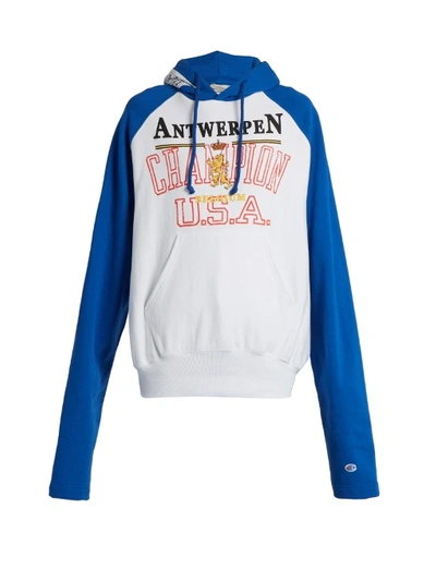 gentagelse Havslug Lingvistik Vetements X Champion Antwerpen Hoodie In Blue, White. In Blue And White |  ModeSens