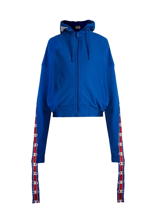 Vetements X Champion Hooded Sweatshirt In Blue | ModeSens