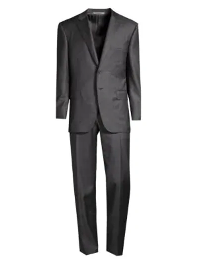 Canali Men's Classic-fit Glencheck Wool Suit In Grey