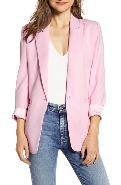 Endless Rose Tailored Single Button Blazer In Pink