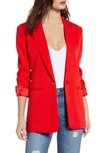 Endless Rose Tailored Single Button Blazer In Red