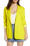 Endless Rose Tailored Single Button Blazer In Yellow
