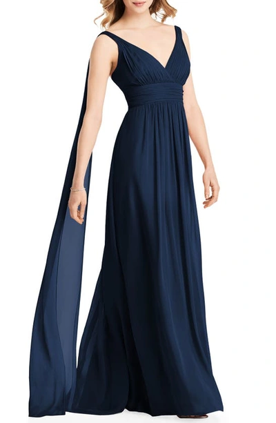 Jenny Packham Streamer Back Chiffon Gown In Midnight