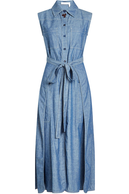 See By Chloé Sleeveless Denim Dress In Blue | ModeSens