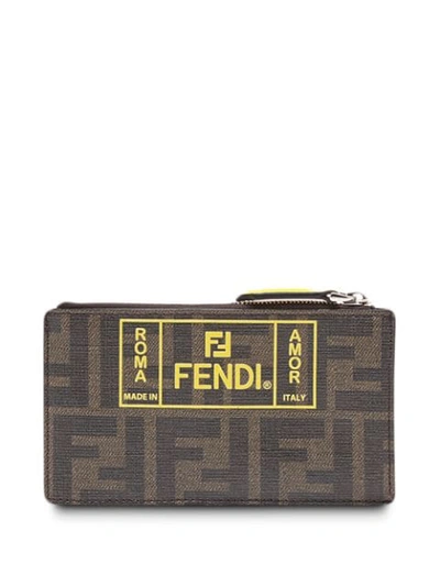 Fendi Ff Motif Wallet In Brown