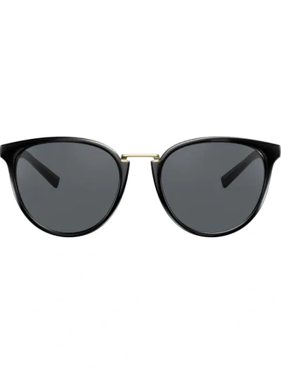 Versace Round Frame Sunglasses In Black