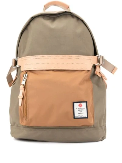 As2ov Classic Logo Patch Backpack In Brown
