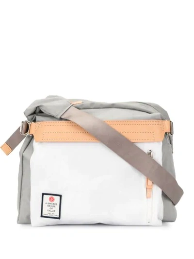 As2ov Contrast Panel Shoulder Bag In Grey
