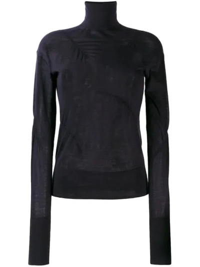 Helmut Lang Ruched Detail Jumper In Blue