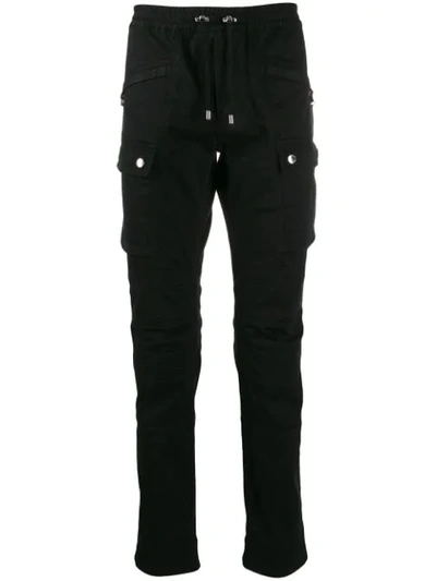 Balmain Drawcord Skinny Trousers In Black
