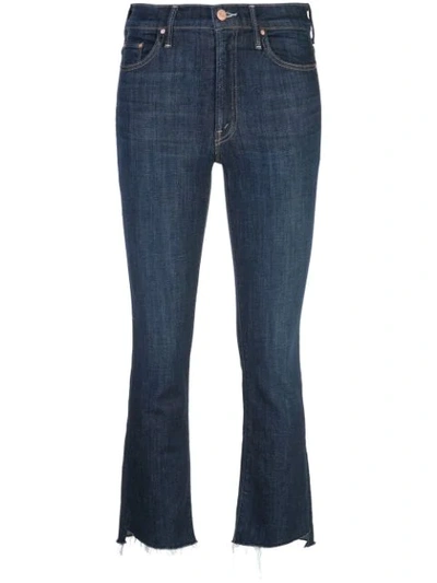 Mother Insider Cropped Jeans In Blue